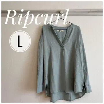 Ripcurl 립컬 그린 V넥 긴팔 셔츠 L