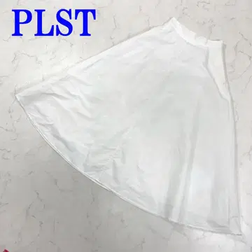 PLST 플라스테 롱 스커트 화이트 면 나일론 L C3266