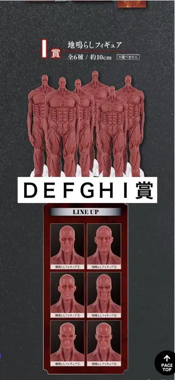제일복권 진격의 거인 ~땅울림~ I상 땅고르기 피규어 18종 세트