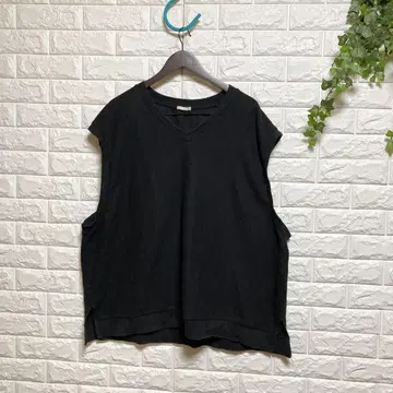 지유 (3XL) 카노코 V 넥 빅 베스트 슬리브리스 와이드 남성용