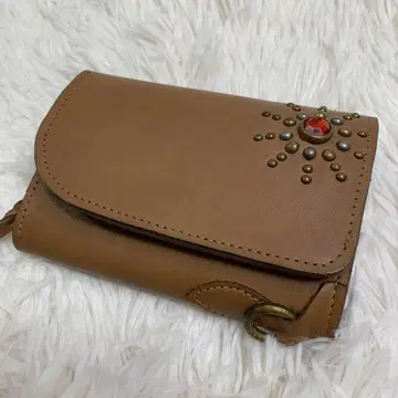 VIN&AGE LEATHER MIDDLE WALLET 스터드 지갑 소가죽