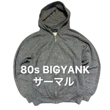 80s BIGYANK 더블 페이스 써멀 후드티 빈티지 아메카지