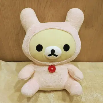 토끼 코리락쿠마 앉은 봉제 인형 핑크