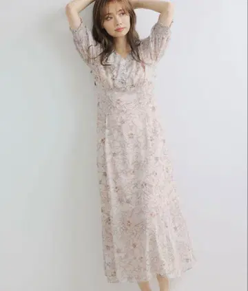 플라워 모듬 맥시 원피스 롱 원피스 꽃무늬 반팔