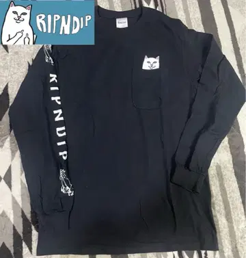 RIPNDIP 고양이 프린트 긴팔 티셔츠 립 딥