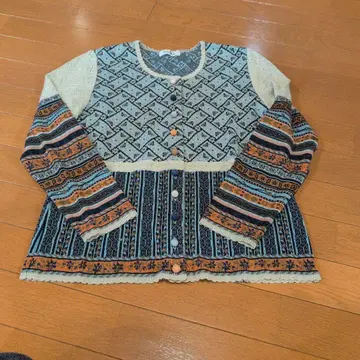기하학 패턴 니트 가디건