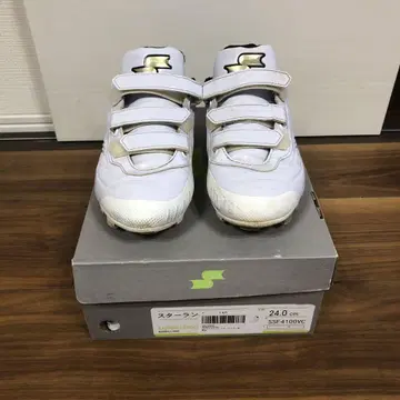 사사키 스타 러너 MC 24.0cm 야구 스파이크 소년용 화이트