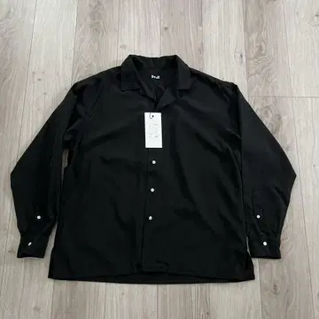 택 포함 아프레쎄 실크 코튼 오픈 카라 L/S 셔츠