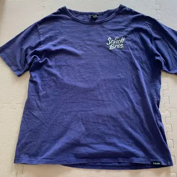 Schott Bros 양면 프린트 티셔츠 사이즈 XL 네이비