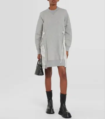 Sacai (사카이) 사이드 지퍼 스펀지 맨투맨 원피스 그레이