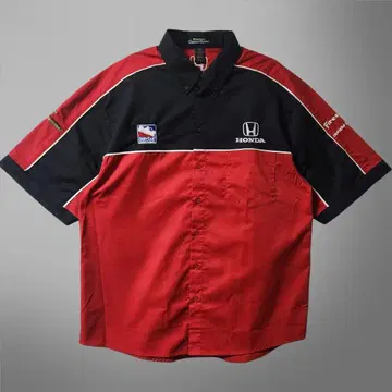 HONDA RACING 혼다 레이싱 셔츠 반팔 셔츠 블랙 레드 L 상당