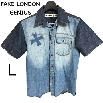 FAKE LONDON GENIUS 데님 셔츠 이탈리아제 사이즈 L