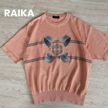 [린넨] RAIKA 라이카 티셔츠 셔츠 핑크 그래픽 레이온