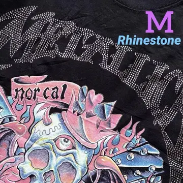 METALLICA 스컬 아트 밴딩 T 큐빅 로고 스컬