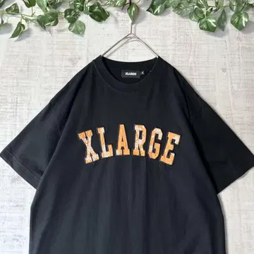 XLARGE 엑스라지 반팔 티셔츠 반다나 패턴 빅 로고 자수 블랙 M