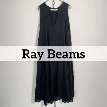 Ray Beams 코튼 론 V 넥 맥시 원피스 페티코트 없음 비침 있음