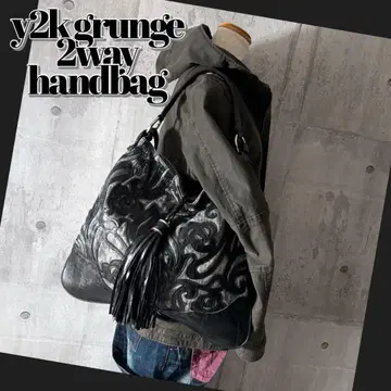 y2k grunge 2way 블랙 데님 원숄더
