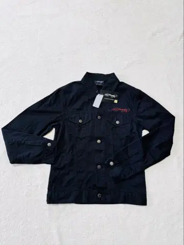 Ed Hardy 코튼 트윌 데님 자켓 블랙 M 미사용