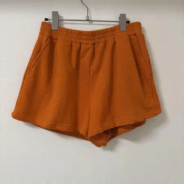 오렌지 숏팬츠 사이드 포켓 부착 맨투맨 미국 빈티지 의류