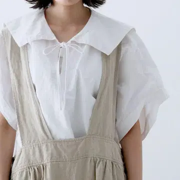 nest Robe 코튼 린넨 마이크로 웨더 세일러 블라우스
