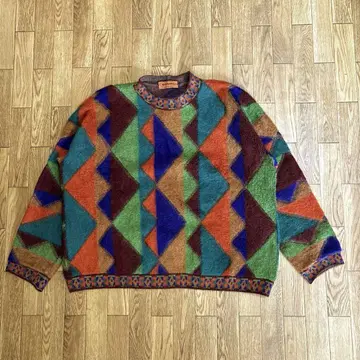 90년대 이탈리아제 Missoni 모헤어 니트 스웨터 올 패턴 웜 컬러