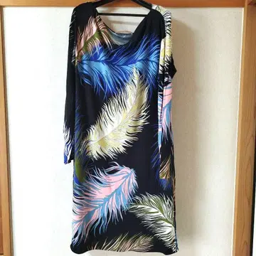 EMILIO PUCCI 페더 패턴 롱 원피스