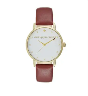 Kate Spade 여성용 시계 가죽 벨트 화이트/레드