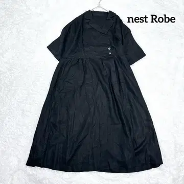nest Robe 네스트로브 린넨 100% 풀오버 원피스 블랙
