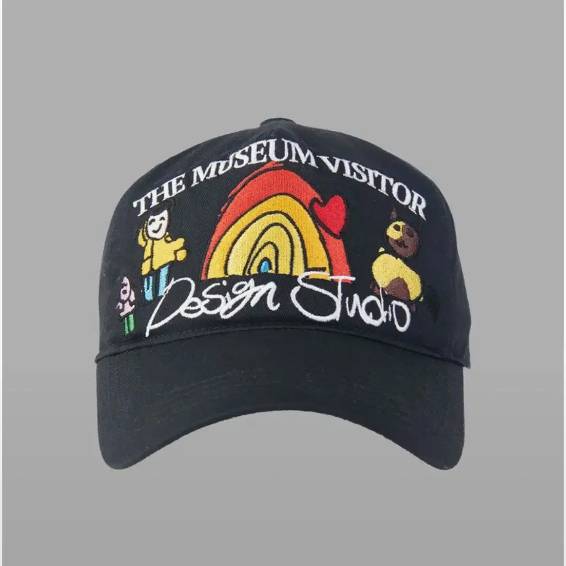 【THE MUSEUM VISITOR】 THEMUSEUMVISITOR LOGO WASHED BALLCAP SMILE LOGO WASHED BALLCAP (BLUE) : THE MUSEUM VISITOR