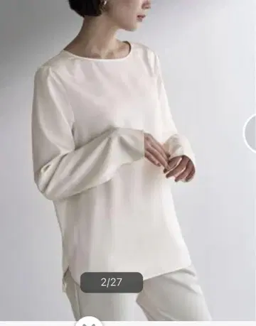 안피로 새틴 레이어드 블라우스