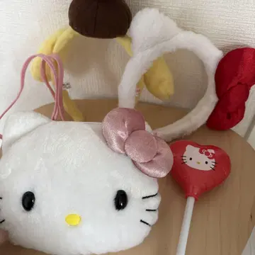 폼폼푸딩 헬로키티 파우치 지팡이 세트 머리띠