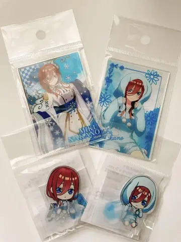 미쿠 4종 세트 돈키 5등분의 신부 아크릴 카드 미니 아크릴 스탠드