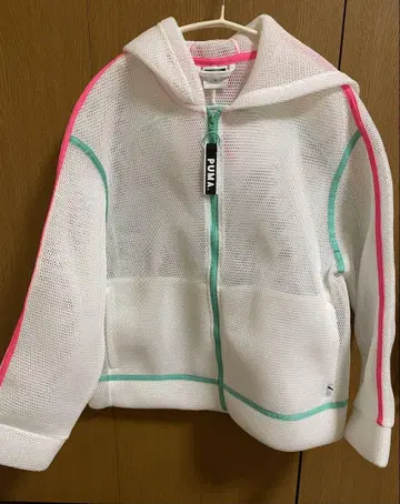 푸마 PUMA 메쉬 점퍼 화이트 형광 핑크 파스텔 그린