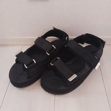 SUICOKE 블랙 스포츠 샌들 벨크로 23cm