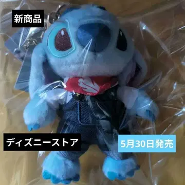 디즈니 스토어 스티치 봉제 인형 키링 Denim Stitch