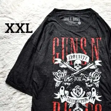 Guns N' Roses 밴드 티셔츠 스컬 빅 루즈 2XL 빈티지