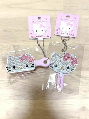 산리오 키라데코 미니 거울 참 키라데코 미니 브러쉬 참미 키티