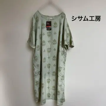 택 포함 새상품 시삼 공방 돌먼 슬리브 새틴 원피스 면100% 반팔