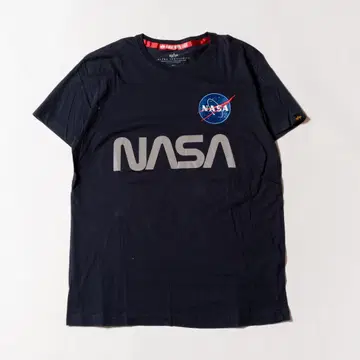 NASA 로고 티셔츠 Alpha Industries L 사이즈 네이비