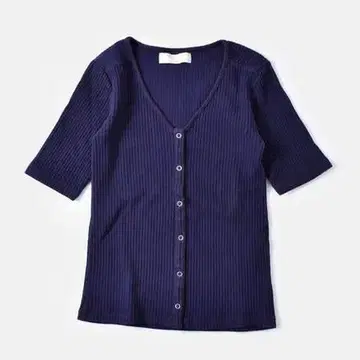 R JUBILEE 새상품 코튼 리브 가디건 5부 소매 상의