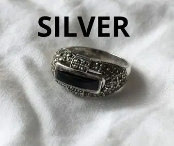 빈티지 오닉스 마카사이트 실버 반지 SILVER