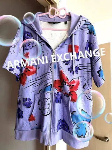 Armani Exchange 반팔 꽃무늬 후드티 L 사이즈