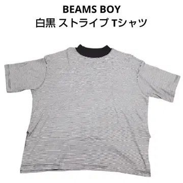 BEAMS BOY 빔즈 보이 화이트 블랙 스트라이프 티셔츠