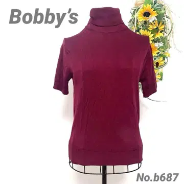 Bobby's 반팔 상의 울 100% 하이넥 레트로 빈티지