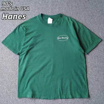 USA제 90's 헤인즈 반팔 티셔츠 그린 올드 빈티지