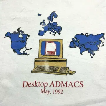 데스크톱 admacs USA제 싱글 스티치 티셔츠 헤인즈
