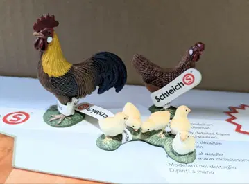 슐라이히 닭 부모와 자식 단종 동물 피규어 새