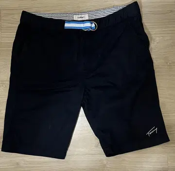 Tommy 블랙 캐주얼 숏 팬츠