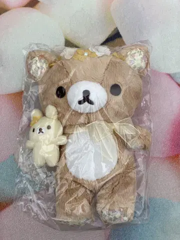 리락쿠마 모은 봉제 인형 꽃 화관