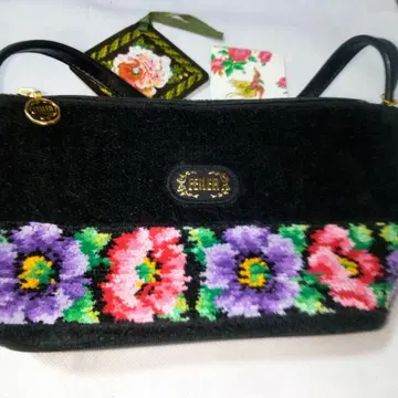 FEILER 꽃무늬 자수 파우치 포피즈 패턴 미니 백 소품함